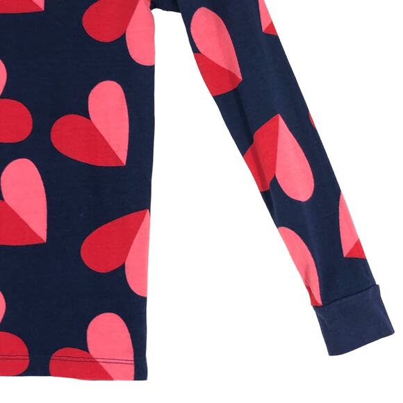 Target Childrens Size 10 Pajama Set Navy Blue Two Tone Heart Long Sleeve - Picture 5 of 16